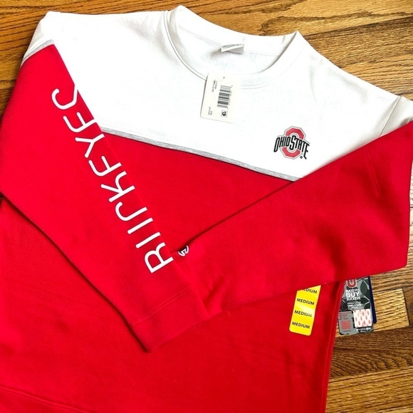 New Champion Women’s Ohio State Buckeyes Red & White Pullover Sweatshirt Sz M - Picture 15 of 16
